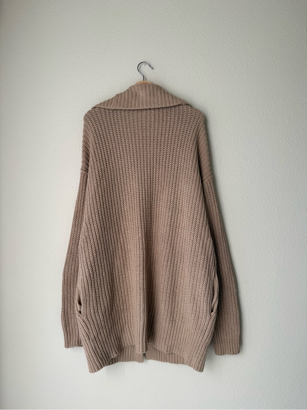 Free People Taupe Chunky Collared Button Cardigan - Picture 9 of 11
